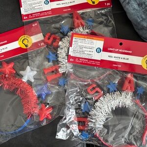 Light-Up Headband - Red, White & Blue